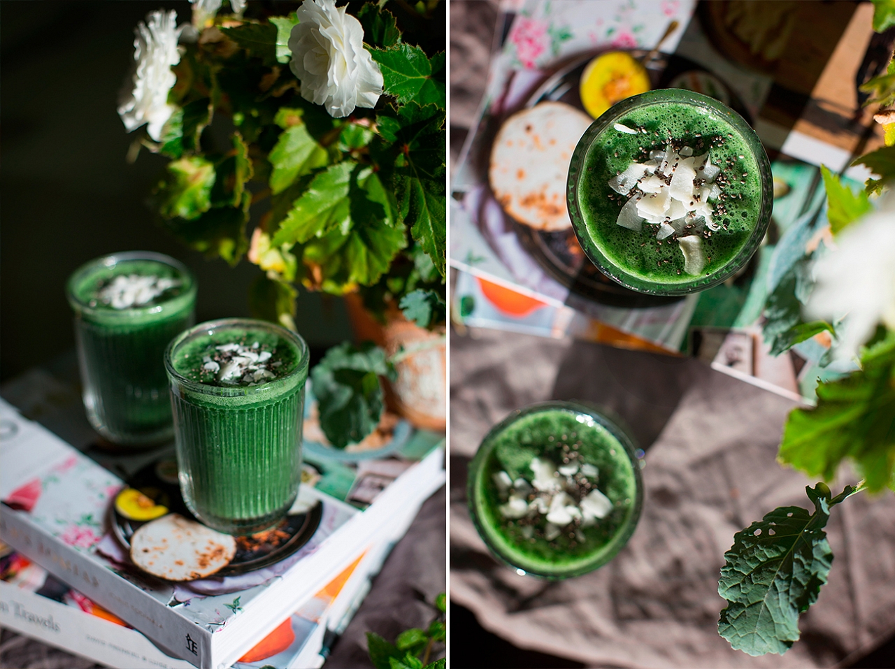 Banánovo ananasové smoothie se spirulinou